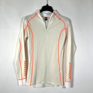 Helly Hansen Wool Blend 1/4 Zip Shirt High Neck Base Layer Womens Large Gorpcore